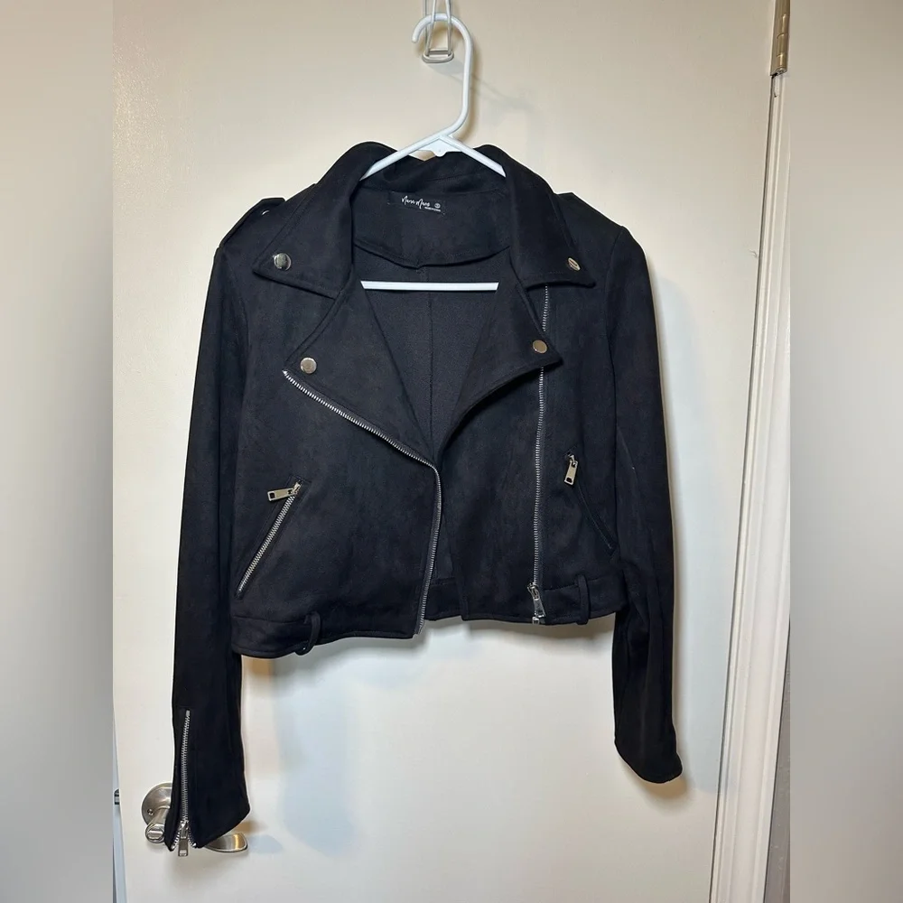 NanaMacs Black Moto Jacket - Picture 1 of 3